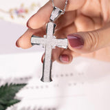 925 Silver Jesus Cross Pendant Necklace Crucifix Charm