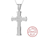 925 Silver Jesus Cross Pendant Necklace Crucifix Charm