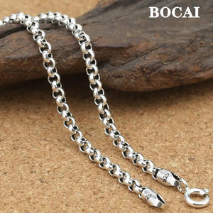 3mm S925 Silver Chain Necklace for Men Women Sweater Chain