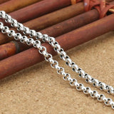 3mm S925 Silver Chain Necklace for Men Women Sweater Chain