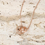 Classic Double Ring Necklaces 925 Silver Pendant Charm Gift