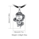 Eudora 925 Silver Skull Necklace Gothic Pendant Hip Hop