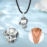 Eudora 925 Silver Skull Necklace Gothic Pendant Hip Hop