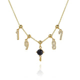 925 Sterling Silver Winter Beads Chain Key Charm Necklace