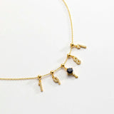 925 Sterling Silver Winter Beads Chain Key Charm Necklace