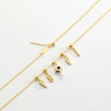 925 Sterling Silver Winter Beads Chain Key Charm Necklace