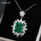 Emerald Paraiba Necklace 925 Silver Star Pendant Chocker