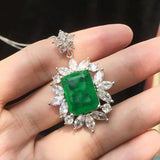 Emerald Paraiba Necklace 925 Silver Star Pendant Chocker