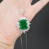 Emerald Paraiba Necklace 925 Silver Star Pendant Chocker