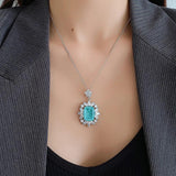 Emerald Paraiba Necklace 925 Silver Star Pendant Chocker