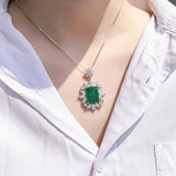 Emerald Paraiba Necklace 925 Silver Star Pendant Chocker