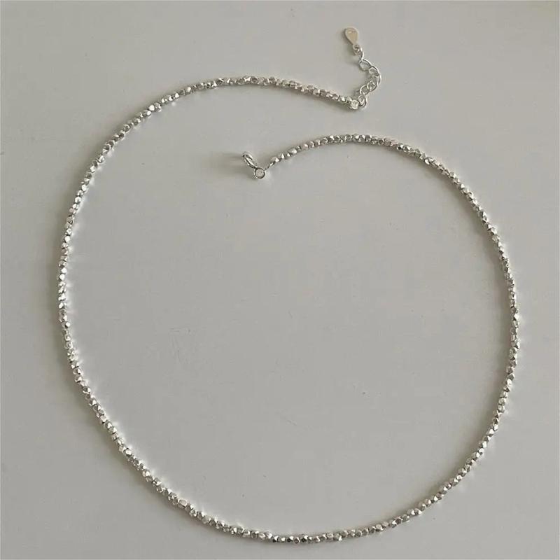 SHANICE 925 Silver Polygon Geometric Choker Necklace
