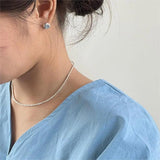 SHANICE 925 Silver Polygon Geometric Choker Necklace
