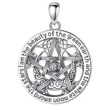 Eudora 925 Silver Witch Moon Pentagram Necklace Men Women Gift