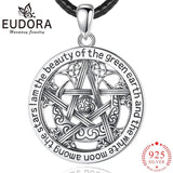 Eudora 925 Silver Witch Moon Pentagram Necklace Men Women Gift