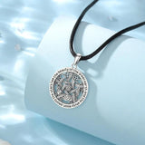 Eudora 925 Silver Witch Moon Pentagram Necklace Men Women Gift
