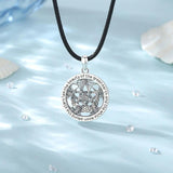 Eudora 925 Silver Witch Moon Pentagram Necklace Men Women Gift