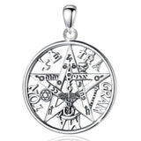 Eudora 925 Silver Tetragrammaton Pentagram Necklace Gothic Pendant