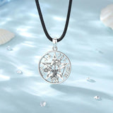 Eudora 925 Silver Tetragrammaton Pentagram Necklace Gothic Pendant