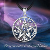 Eudora 925 Silver Tetragrammaton Pentagram Necklace Gothic Pendant