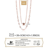 TrustDavis 925 Silver Double Layer Chain Choker Necklace Wedding Jewelry