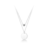 TrustDavis 925 Sterling Silver Double Layer 6mm Beads Pendant Necklace