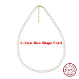 925 Silver Pearl Choker Necklace Freshwater Pearl Chain for Women Jewelry