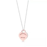 925 Silver Double Heart Necklace Original Lettering Craft
