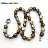 Hong Kong Peacock Brown Yellow Baroque Pearl Choker Necklace