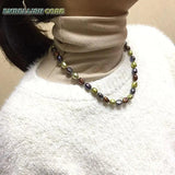 Hong Kong Peacock Brown Yellow Baroque Pearl Choker Necklace