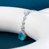 925 Silver Necklace Water Drop Paraiba Gemstone Jewelry