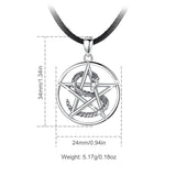 Eudora Sterling Silver Pentagram Snake Necklace Wiccan Pendant