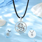 Eudora Sterling Silver Pentagram Snake Necklace Wiccan Pendant