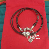 Electroplating 925 Silver Rope Heart Necklace Jewelry