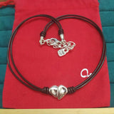 Electroplating 925 Silver Rope Heart Necklace Jewelry