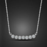 925 Silver Geometric Pendant Chain Necklace Zirconia Choker