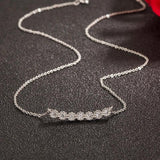 925 Silver Geometric Pendant Chain Necklace Zirconia Choker