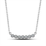 925 Silver Geometric Pendant Chain Necklace Zirconia Choker
