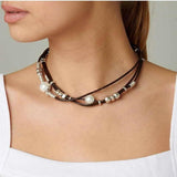 Electroplating Silver Multi-Ropes Chain Necklace