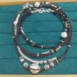 Electroplating Silver Multi-Ropes Chain Necklace