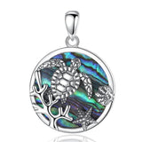 925 Silver Turtle Pendant Abalone Shell Necklace Starfish Chain
