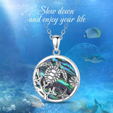 925 Silver Turtle Pendant Abalone Shell Necklace Starfish Chain