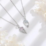 925 Silver Tree of Life BFF Necklace Purple Zircon Sisters Set