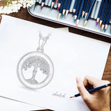 925 Silver Mother Tree of Life Necklace Abalone Shell Pendant Gift