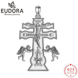 Eudora 925 Silver Cross Necklace Christian Pendant