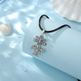 Eudora 925 Silver Cross Necklace Christian Pendant