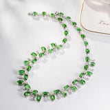 Emerald Cubic Zirconia Silver Neck Choker for Women