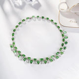 Emerald Cubic Zirconia Silver Neck Choker for Women