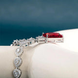 Silver Ruby Gemstone Pendant Necklace 925 Silver Zircon Stone Jewelry