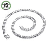 S999 Sterling Silver Cut Rope Chain Retro Necklace Men's and Women's